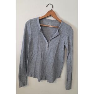 Aerie Heather Gray Long Sleeve Henley